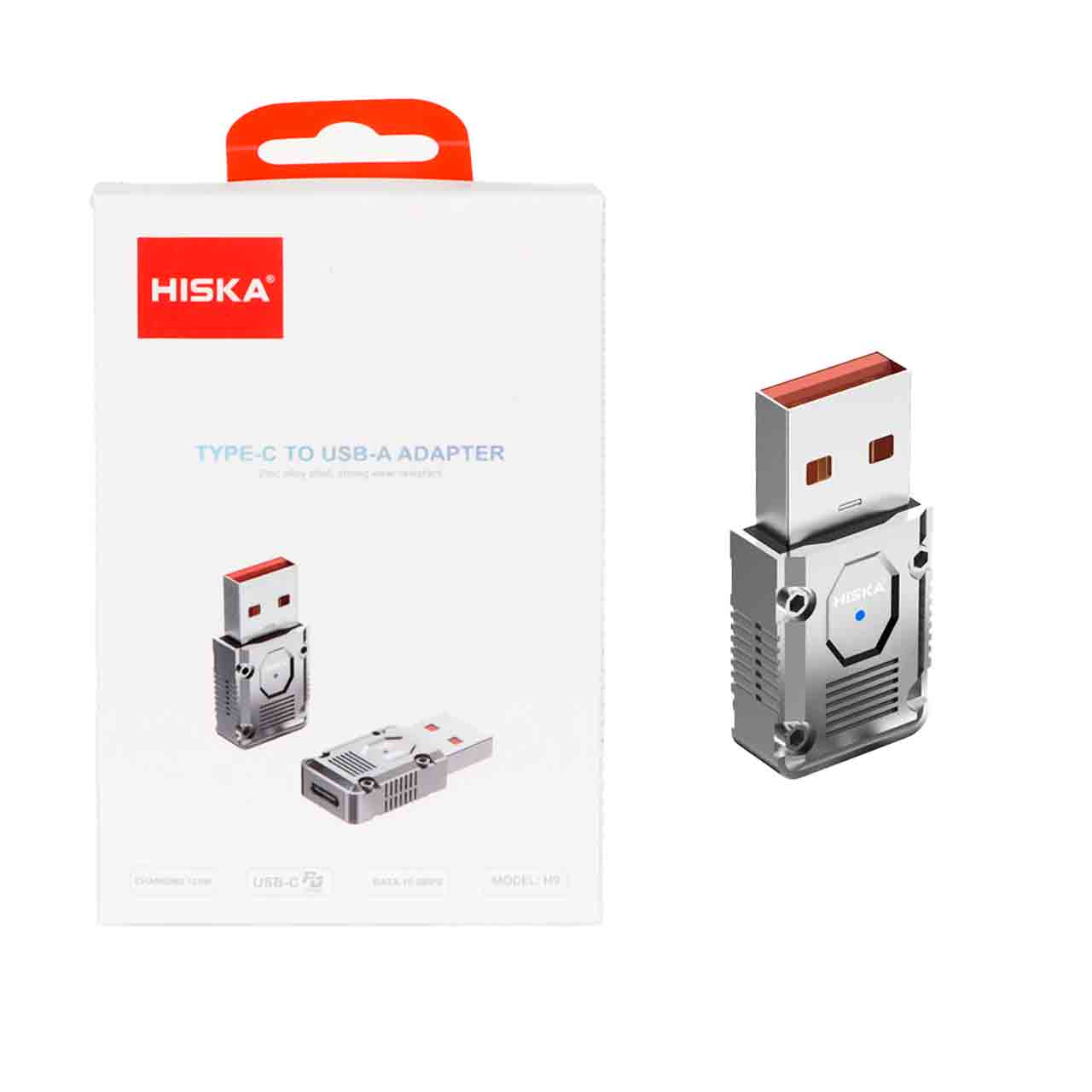 تبدیل Hiska USB To Type-C مدل H9 120W - نقره ای